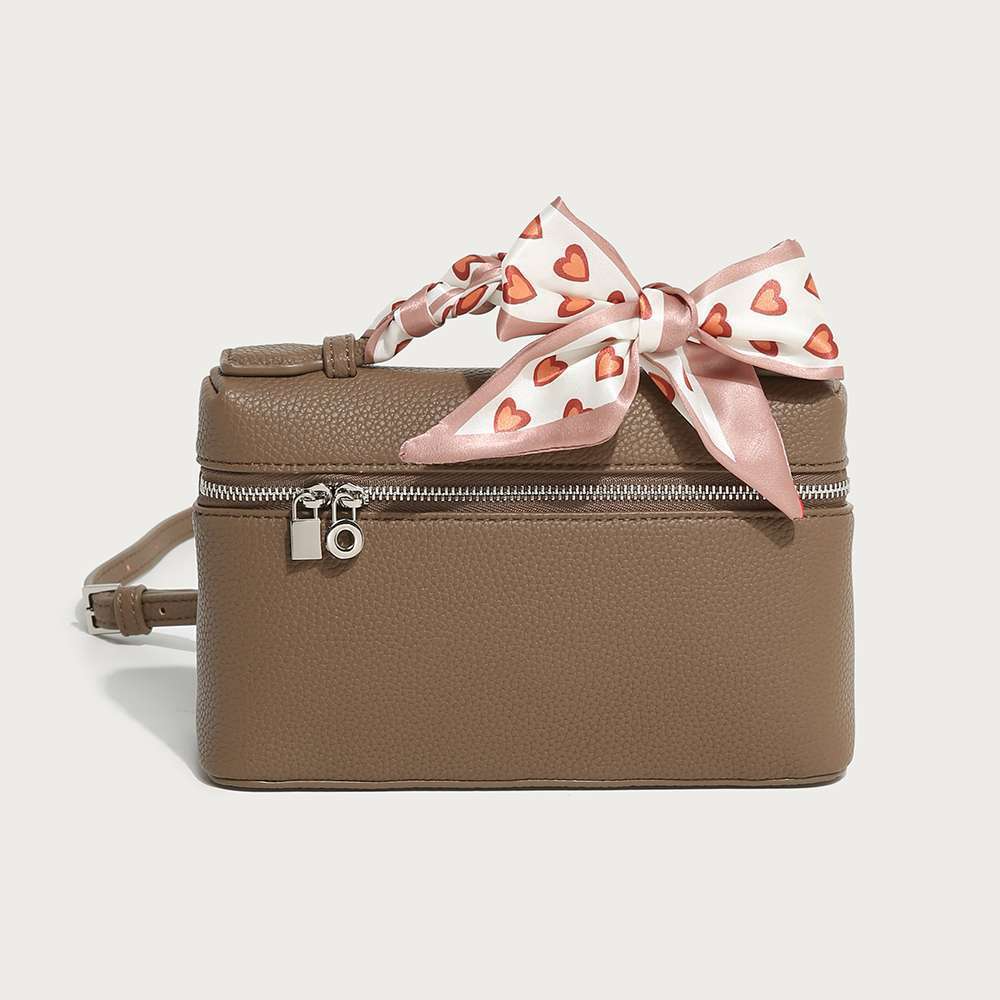 Damen Umhängetasche ⎜ Kompakte Crossbody-Tasche mit Schleifendetail und Praktischem Frontfach