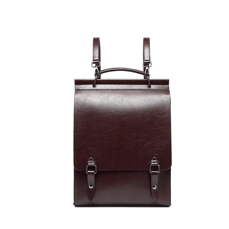 Damen Rucksack aus Leder ⎜ Retro Design mit verstellbaren Trägern und praktischem Innenfach