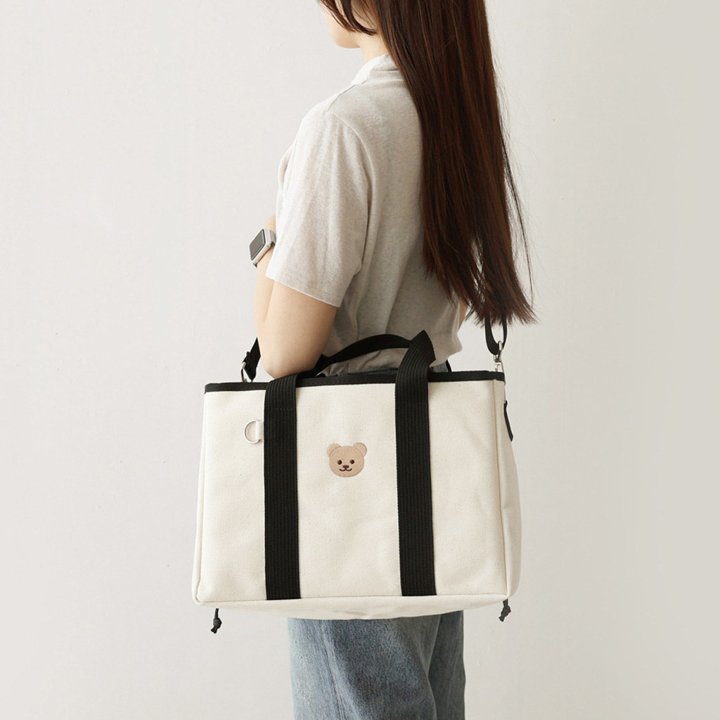 Wickeltasche aus Canvas ⎜ Praktisches Design mit Fächern und Schultergurt für unterwegs
