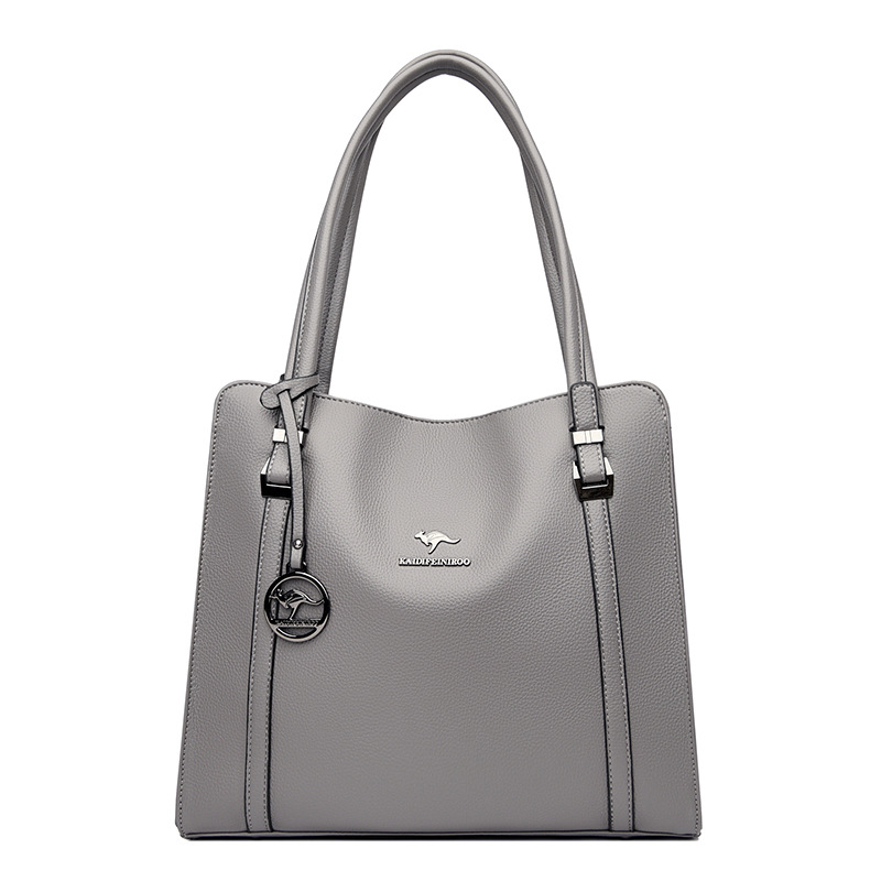 Schultertasche für Damen ⎜ Geräumige Handtasche aus weichem Leder mit elegantem Design für Büro und Alltag