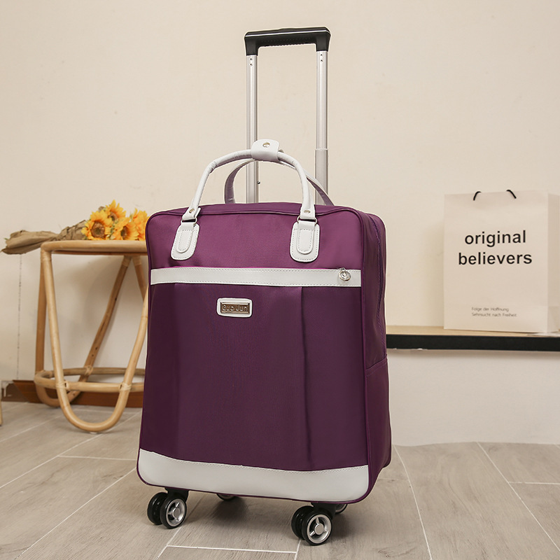 Reisetasche mit Rollen für Damen ⎜ Großes Canvas-Gepäck mit Trolleygriff und geräumigem Innenfach