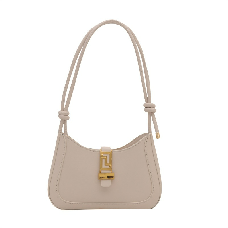 Schultertasche für Damen ⎜ Elegante Retro-Underarm-Bag mit goldener Schnalle und Knotenriemen für stilvolle Outfits