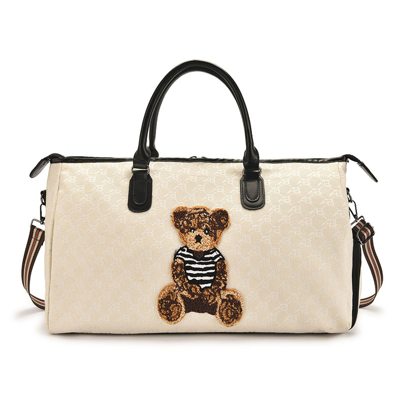 Reisetasche für Damen ⎜ Geräumige Sport- und Freizeittasche mit Tragegriffen und verspieltem Bärenmotiv