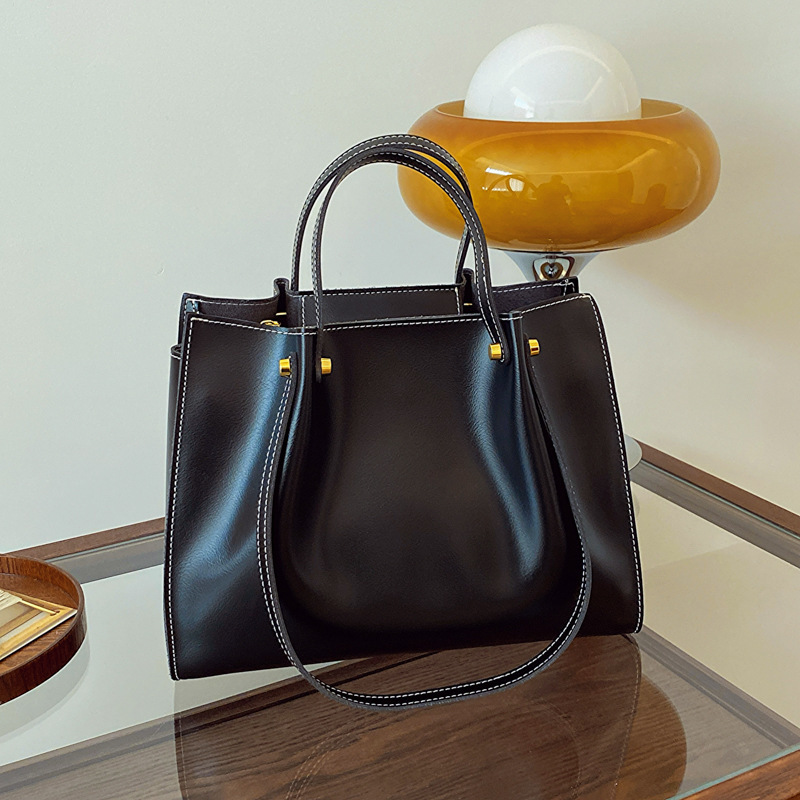 Handtasche für Damen ⎜ Stilvolle Schultertasche in Retro-Optik mit festen Henkeln für Büro und Alltag