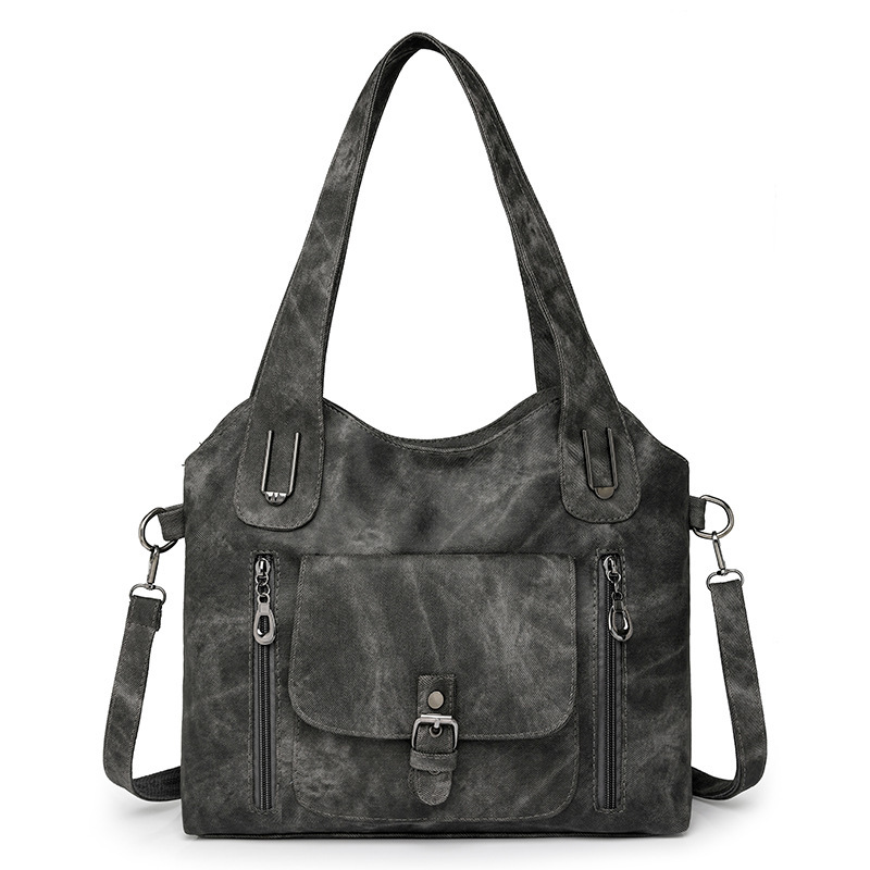 Handtasche für Damen ⎜ Geräumige Umhängetasche im Casual-Stil mit Außenfach für Alltag und Freizeit
