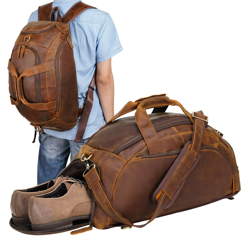Reisetasche für Herren ⎜ Robuste Weekender-Tasche aus Lederoptik mit großer Kapazität und Schultergurt für Outdoor-Trips