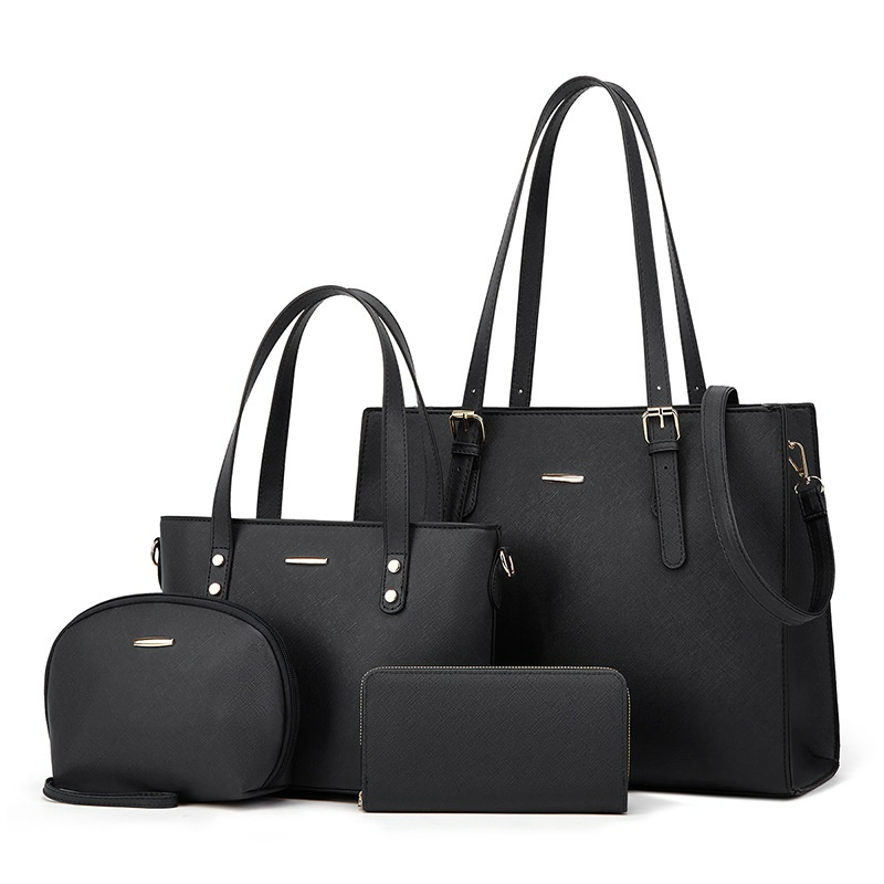 Taschenset für Damen ⎜ 4-teiliges Set mit Schultertasche, Handtasche, Kosmetiktasche und Portemonnaie
