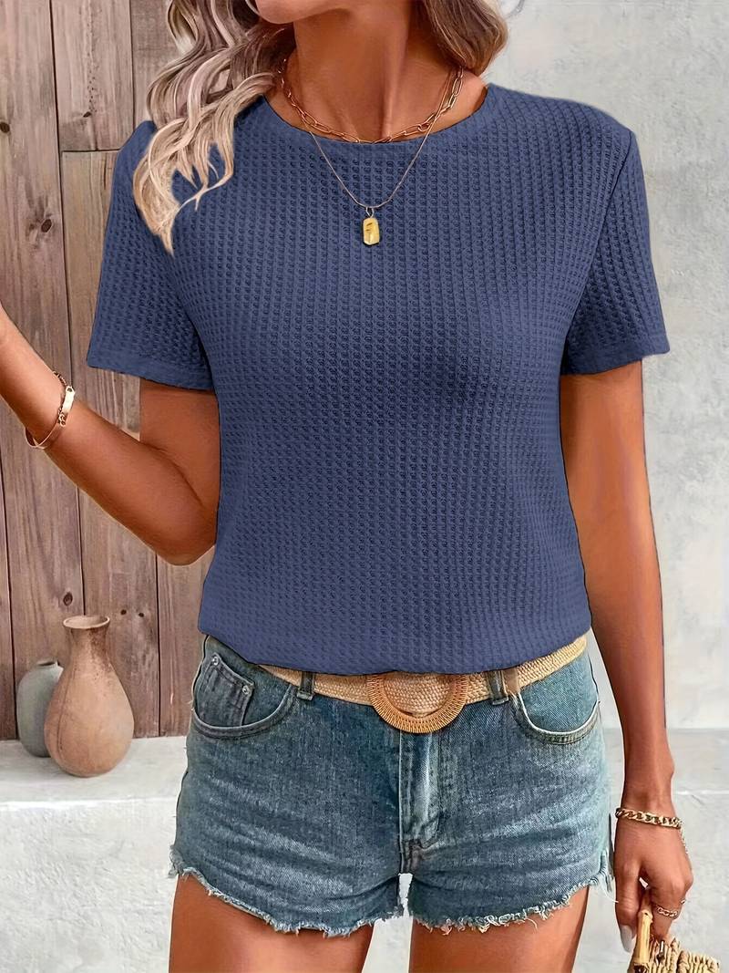 Lilli - T-Shirt aus kontrastierender Spitze mit Rundhalsausschnitt