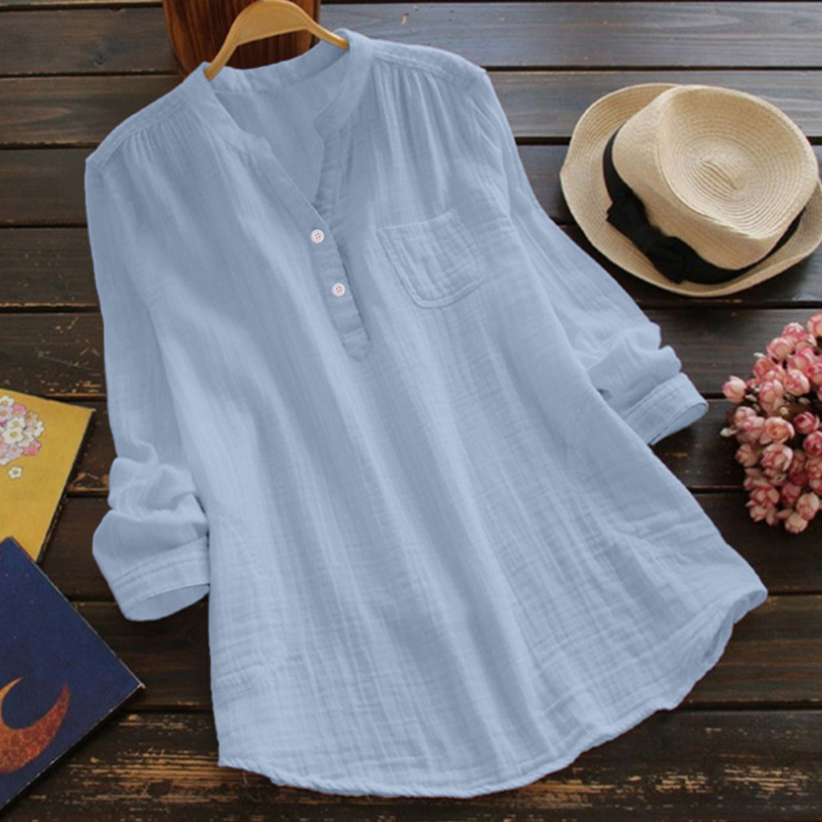 Muslin -Blusenshirt in verschiedenen farben