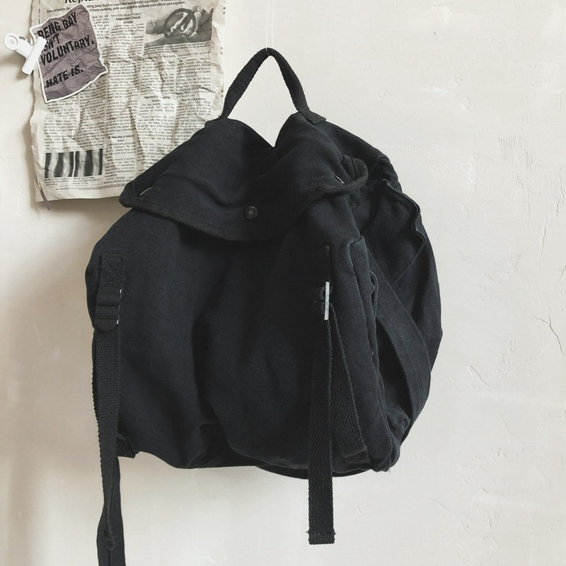 Rucksack für Damen ⎜ Lässiger Canvas-Rucksack im Faltenstil mit verstellbaren Trägern für Alltag und Freizeit