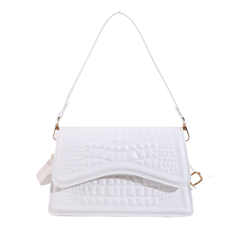 Damen Schultertasche mit Kroko-Struktur ⎜ Kompakte Crossbody-Bag für Alltag und sommerliche Looks