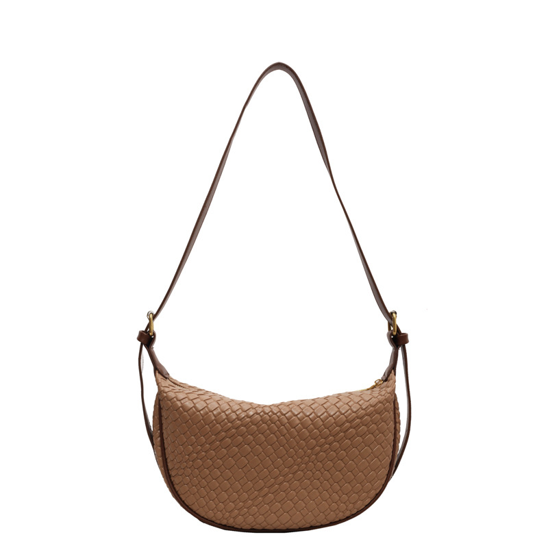 Geflochtene Umhängetasche für Damen ⎜ Stylische Schultertasche mit Verstellbarem Gurt und Weichem Material