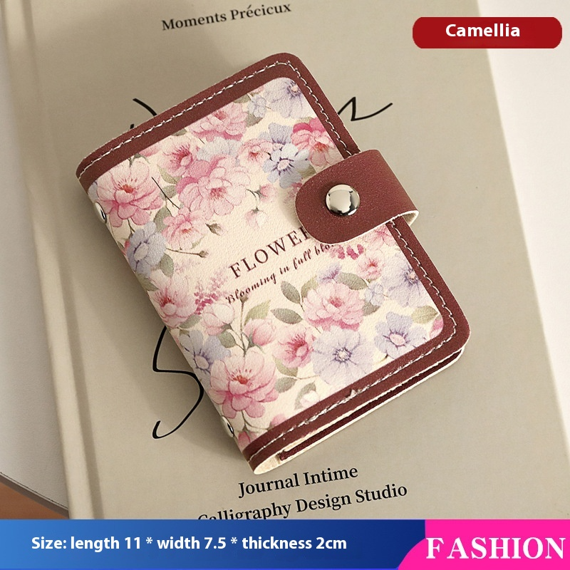 RFID Kartenetui für Damen ⎜ Kompakter Blumen-Organizer im Retro-Stil mit viel Platz für Karten