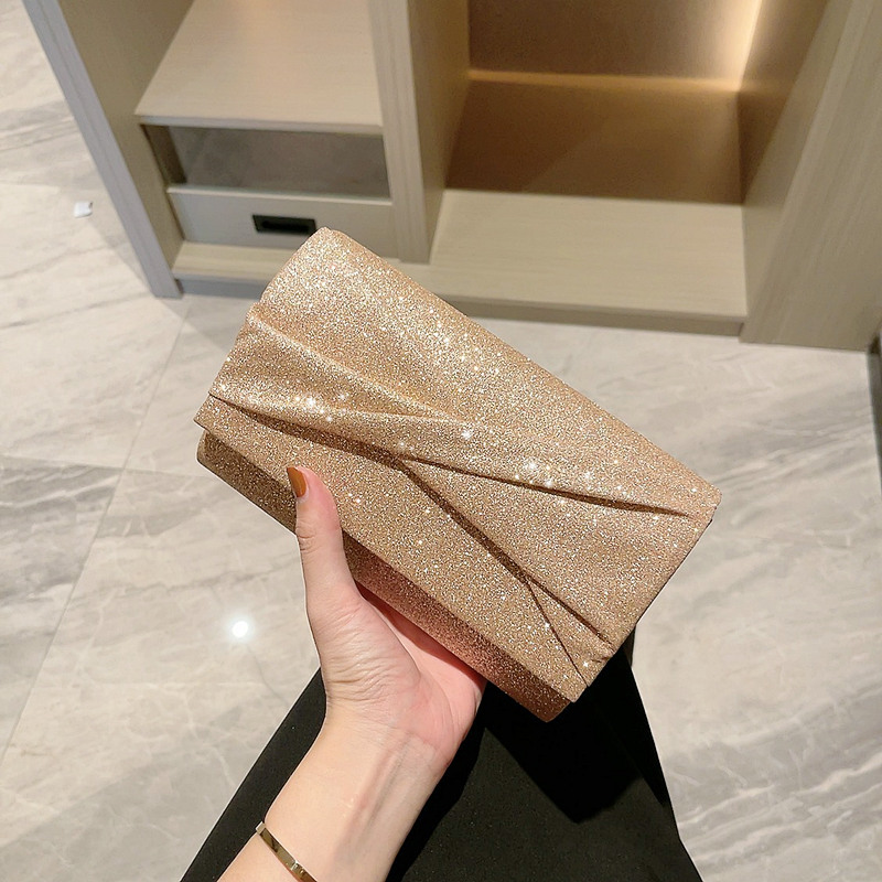 Glitzernde Clutch für Damen ⎜ Elegantes Umschlag-Design in Gold für besondere Anlässe