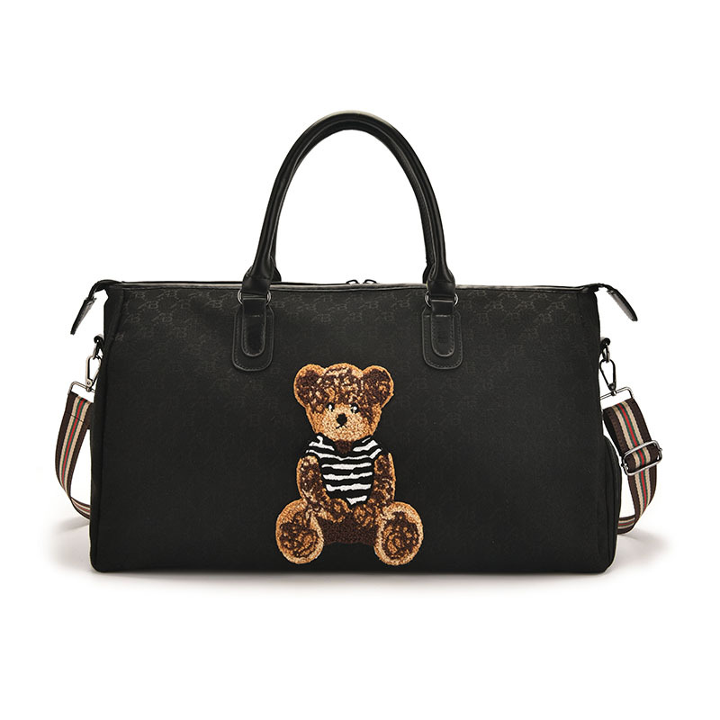 Reisetasche für Damen ⎜ Geräumige Sport- und Freizeittasche mit Tragegriffen und verspieltem Bärenmotiv