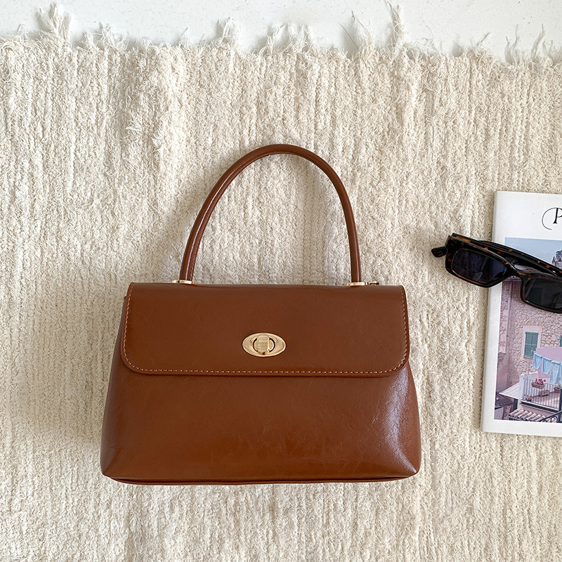 Handtasche für Damen ⎜ Elegante Umhängetasche in Lederoptik mit Drehverschluss und stabilem Tragegriff