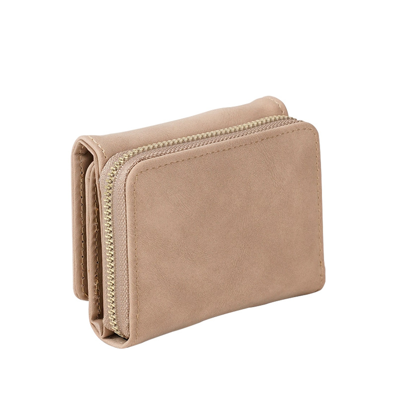 Damen Geldbörse mit Rundum-Reißverschluss ⎜ Kompakte Brieftasche in schlichter Optik für Karten und Münzen