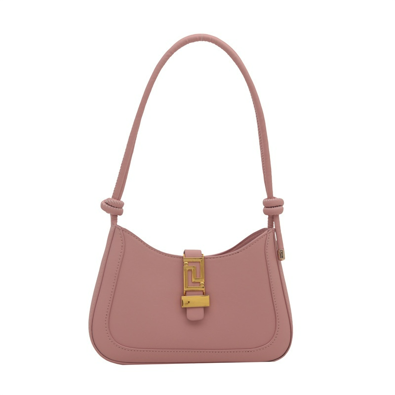 Schultertasche für Damen ⎜ Elegante Retro-Underarm-Bag mit goldener Schnalle und Knotenriemen für stilvolle Outfits