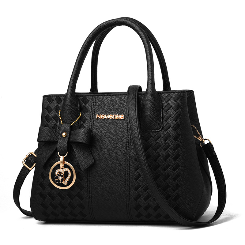 Damen Umhängetasche ⎜ Elegante Tragetasche mit Strukturmuster und Praktischem Doppelgriff