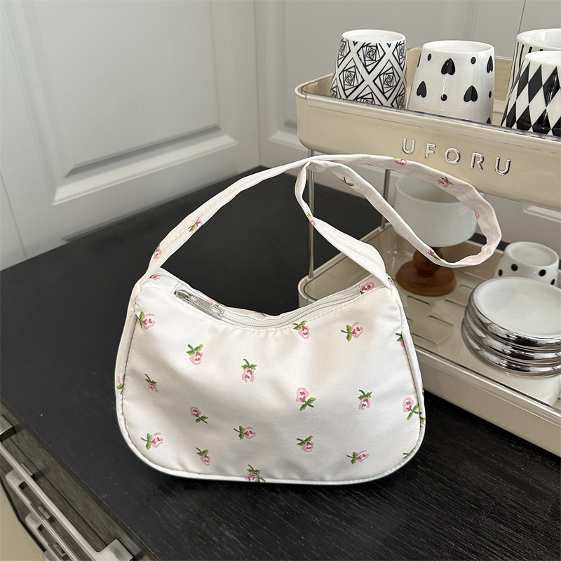 Schultertasche für Damen ⎜ Frische Blumendruck Umhängetasche im Street-Style für den Alltag