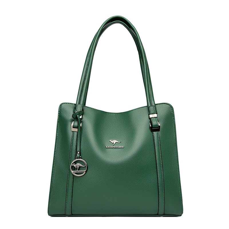 Schultertasche für Damen ⎜ Geräumige Handtasche aus weichem Leder mit elegantem Design für Büro und Alltag