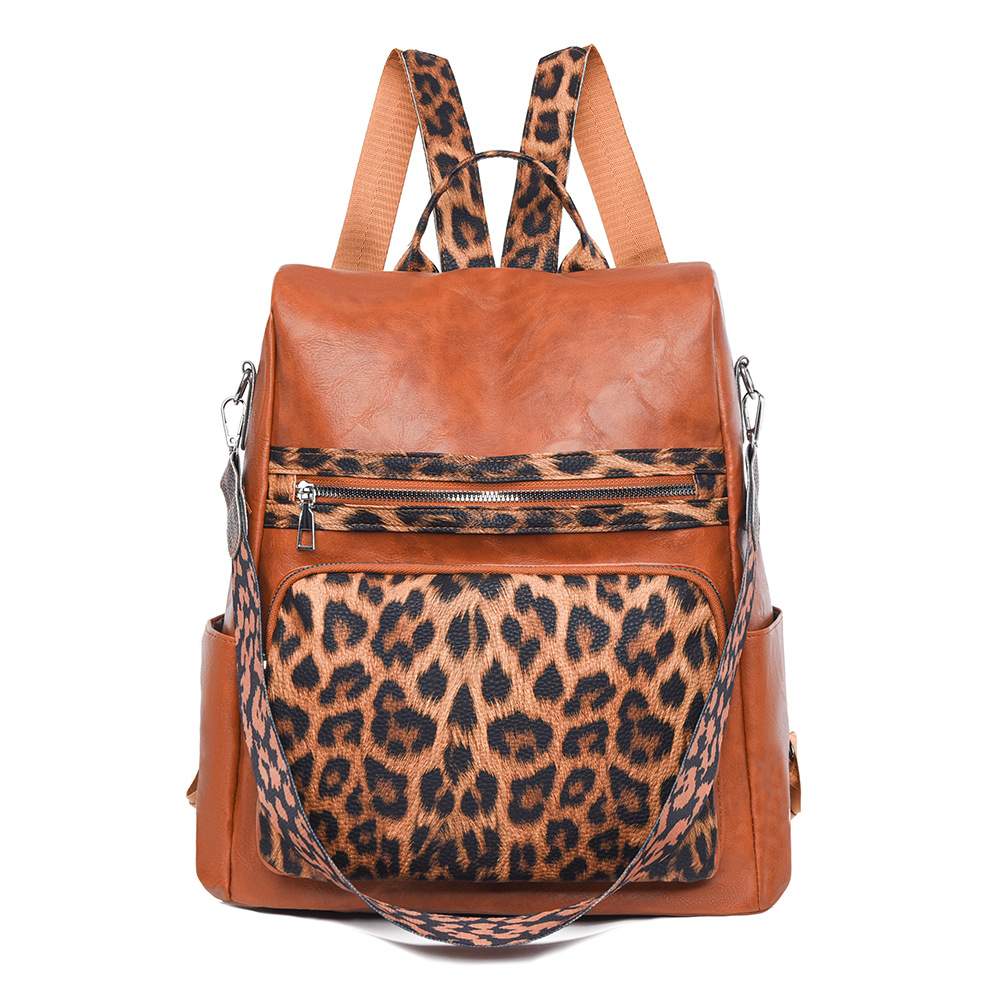 Damen Rucksack Mit Leopardenmuster ⎜ Modischer Freizeitrucksack Mit Großem Stauraum Für Alltag Und Reisen