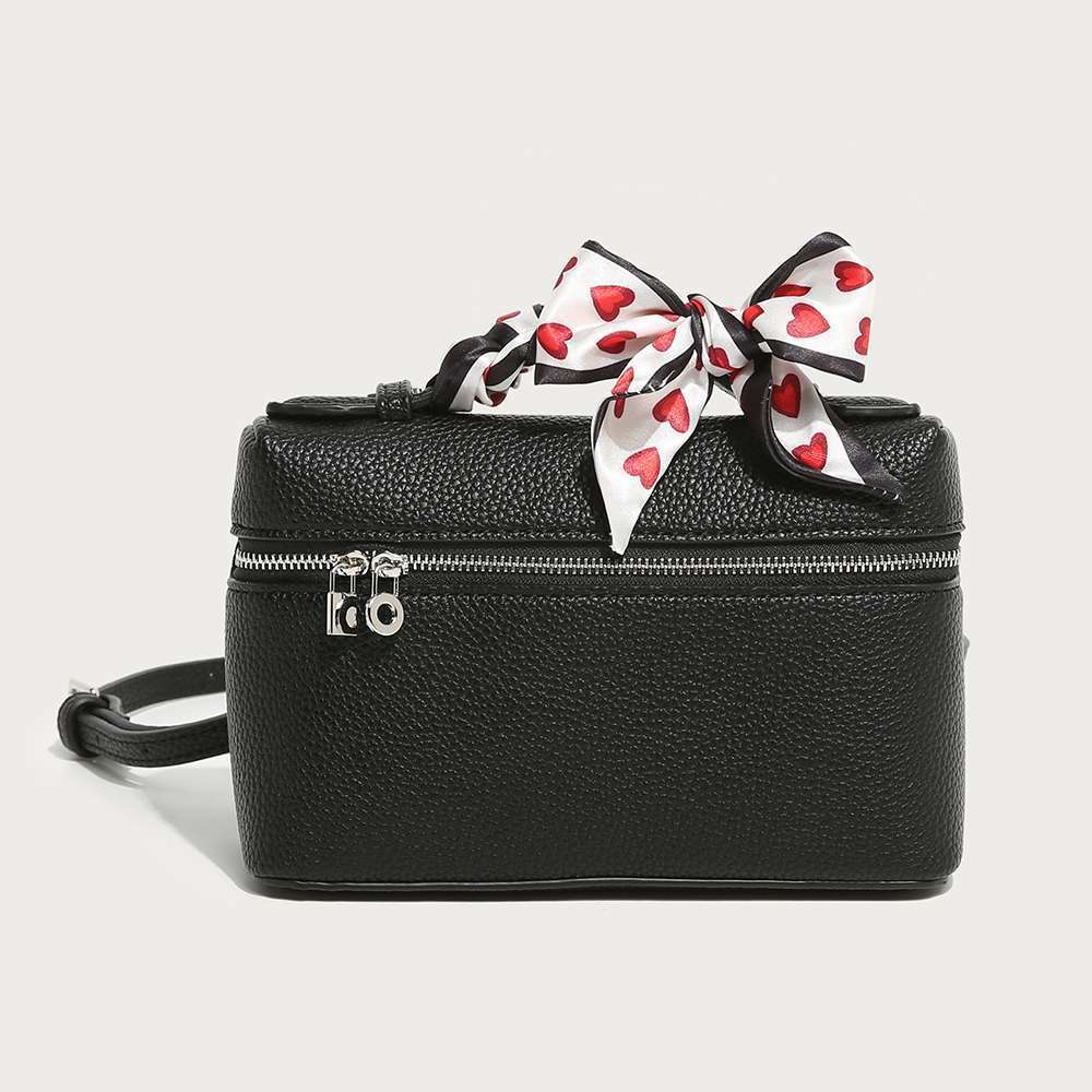 Damen Umhängetasche ⎜ Kompakte Crossbody-Tasche mit Schleifendetail und Praktischem Frontfach