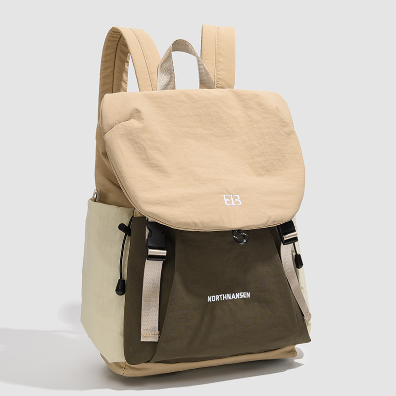 Damen Rucksack Im Koreanischen Stil ⎜ Schlichter Freizeitrucksack Mit Kordel Und Seitentaschen