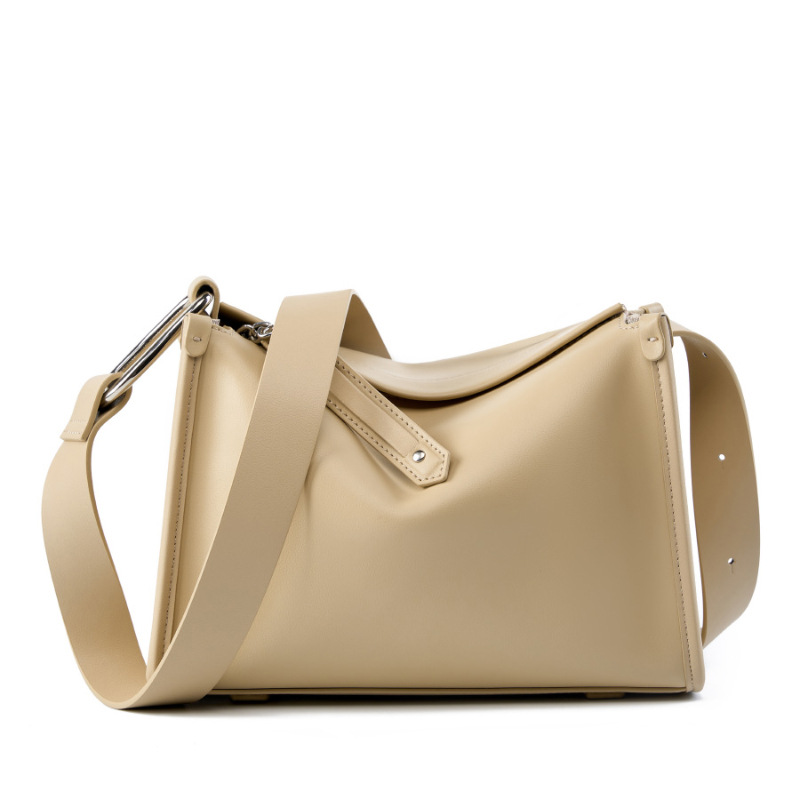 Damen Umhängetasche ⎜ Geräumige Schultertasche aus Leder mit modernem Design und verstellbarem Riemen