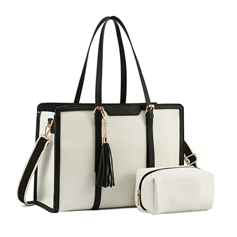 Damentasche für Laptop ⎜ Stilvolle Leder-Schultertasche mit praktischen Fächern und modernem Design