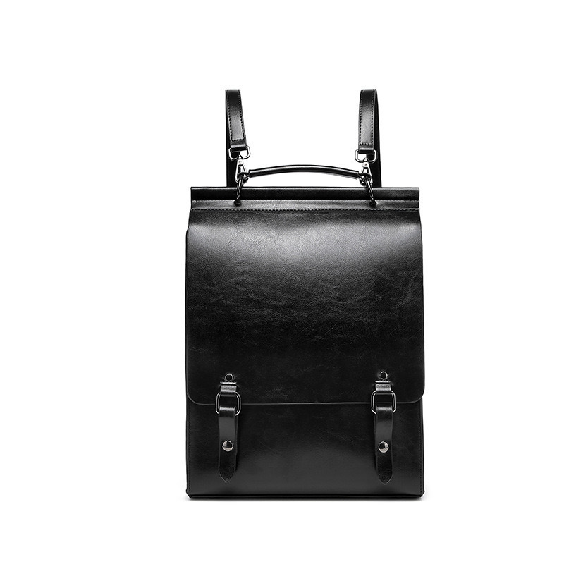 Damen Rucksack aus Leder ⎜ Retro Design mit verstellbaren Trägern und praktischem Innenfach