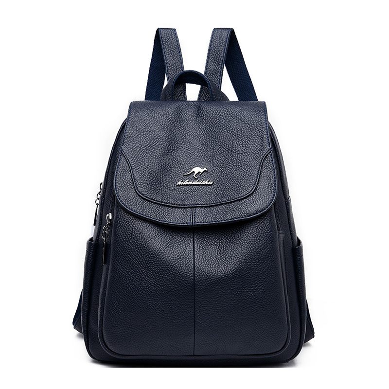 Damen Rucksack für Freizeit und Reisen ⎜ Bequemer Tagesrucksack aus Leder mit Außenfächern und Reißverschluss