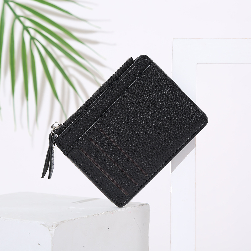 Kartenetui mit Reißverschluss für Damen ⎜ Kompakte Brieftasche mit Fächern für Karten und Münzen