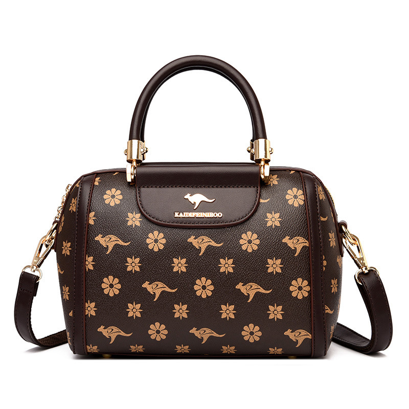 Handtasche für Damen ⎜ Modische Schultertasche mit Printmuster und Tragegriffen für Alltag und Ausgehen