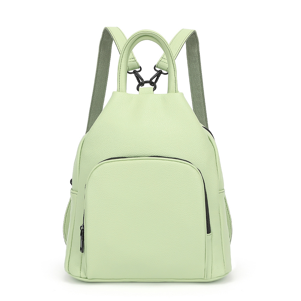 Damen Rucksack aus PU-Leder ⎜ Weicher Tagesrucksack mit Reißverschluss und praktischem Stauraum für unterwegs