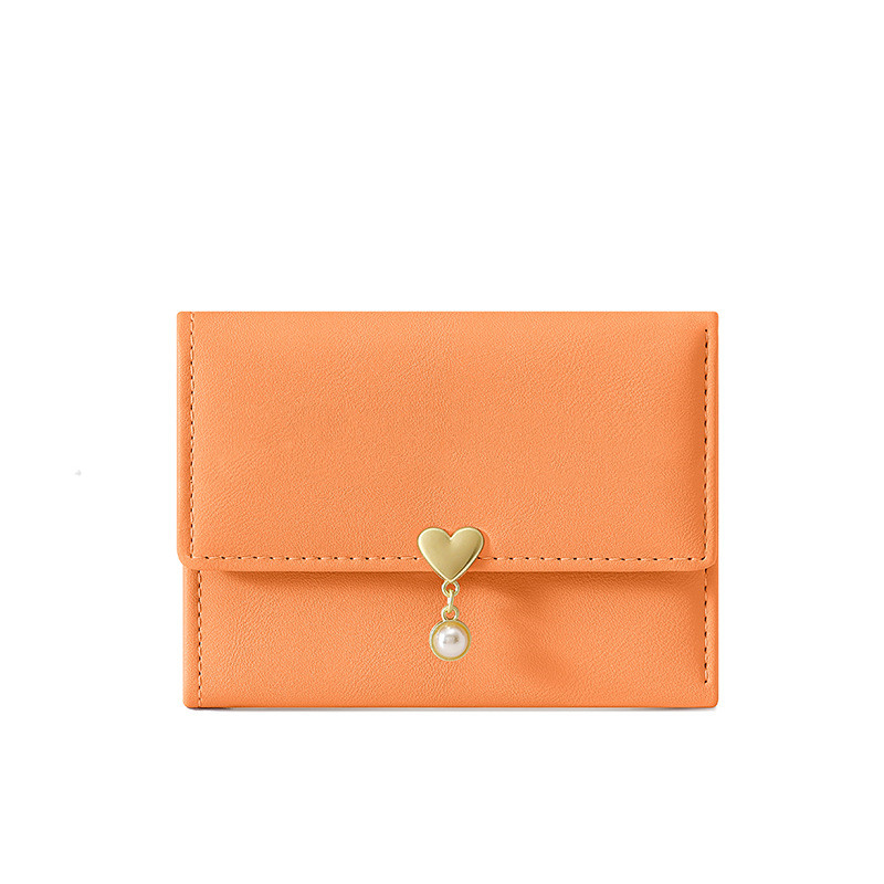Mini Geldbörse für Damen ⎜ Kompakte Tri-Fold Brieftasche mit Herzverschluss und stilvollem Design
