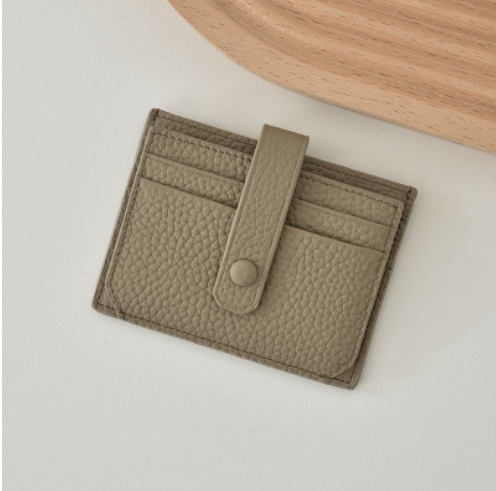 RFID Kartenetui für Damen ⎜ Ultradünner Kartenhalter mit Druckknopf und mehreren Steckplätzen