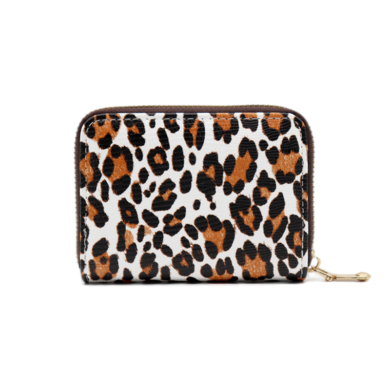 Kartenetui für Damen mit Animal-Print ⎜ Kompakte Geldbörse mit Reißverschluss und erweiterbarem Kartenfach
