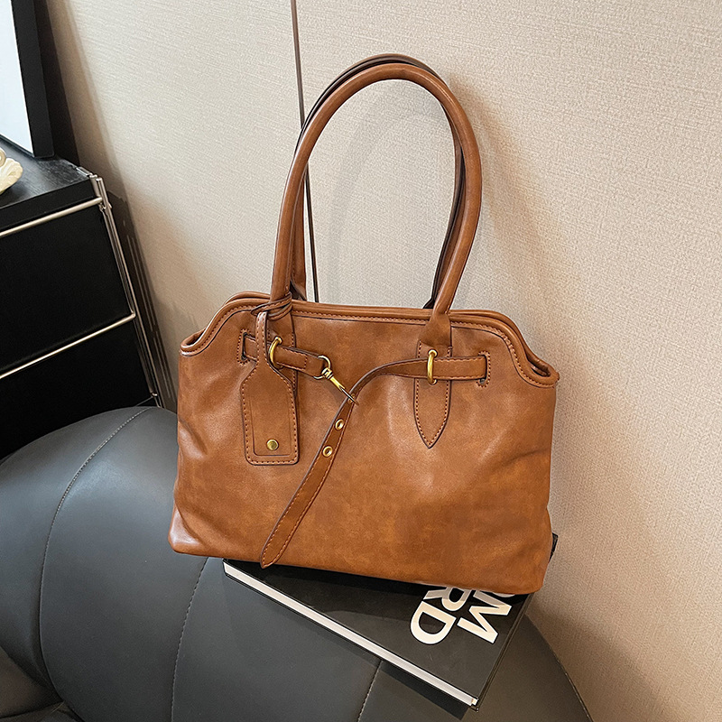 Handtasche für Damen ⎜ Retro-Boston-Bag mit großem Stauraum und festen Henkeln für Alltag und Büro