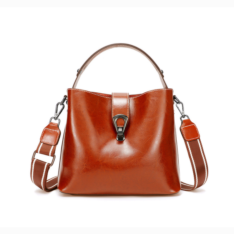 Schultertasche für Damen ⎜ Elegante Umhängetasche im Bucket-Stil mit abnehmbarem Gurt für Alltag und Büro