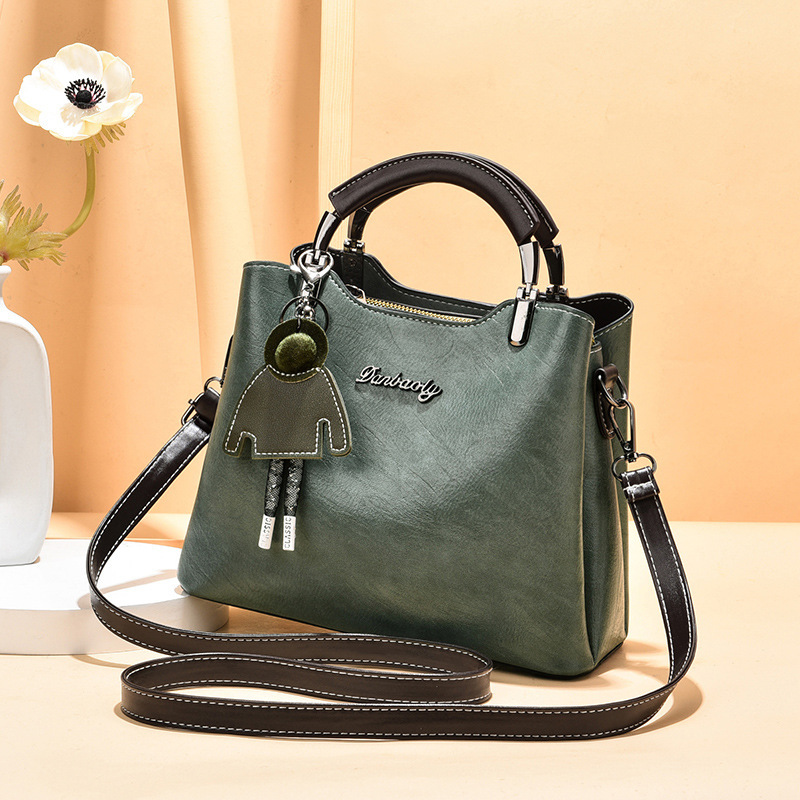 Kleine Handtasche für Damen ⎜ Stilvolles Retro-Design mit abnehmbarem Schlüsselanhänger und Tragegurt