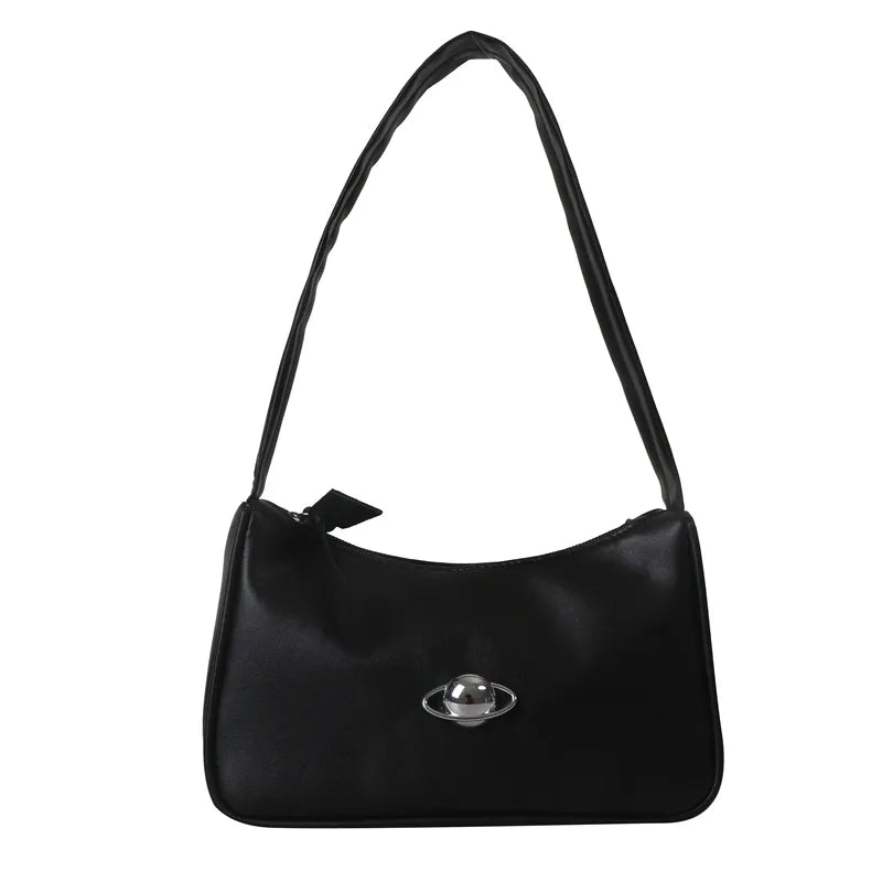 Schultertasche für Damen ⎜ Schlichte Umhängetasche mit Drehverschluss und elegantem Design für den täglichen Look