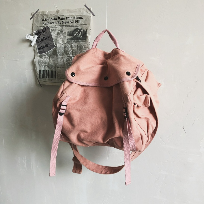 Rucksack für Damen ⎜ Lässiger Canvas-Rucksack im Faltenstil mit verstellbaren Trägern für Alltag und Freizeit