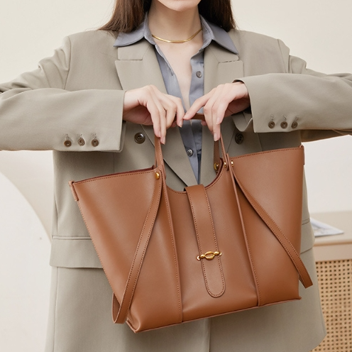 Shopper Tasche für Damen aus Rindsleder ⎜ Elegante Tragetasche mit viel Stauraum für Büro, Alltag und Freizeit