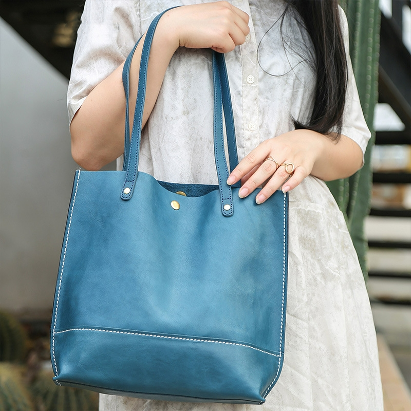 Shopper Tasche für Damen aus Echtleder ⎜ Geräumige Schultertasche für Alltag, Büro und Freizeitlooks