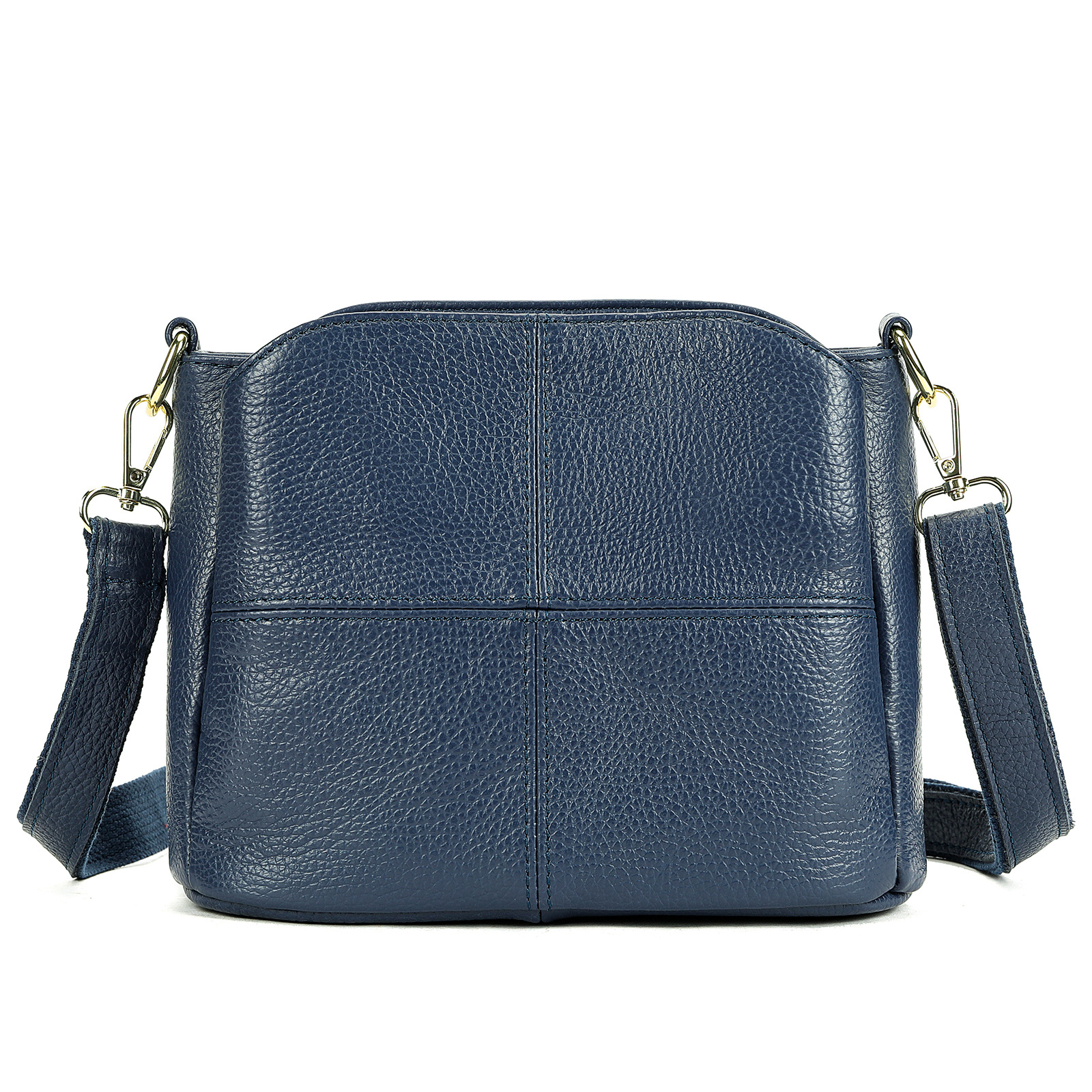 Damen Schultertasche aus Echtleder ⎜ Bequeme Umhängetasche im schlichten Design für Alltag und Freizeit