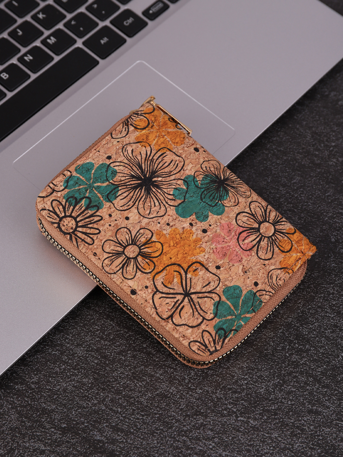 Kartenetui mit Reißverschluss ⎜ Kompakte Retro-Geldbörse für Damen und Herren im bunten Mandala-Design