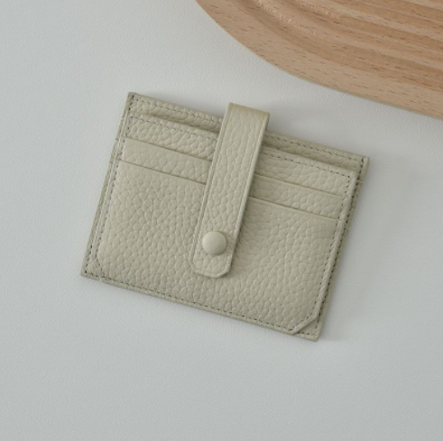 RFID Kartenetui für Damen ⎜ Ultradünner Kartenhalter mit Druckknopf und mehreren Steckplätzen
