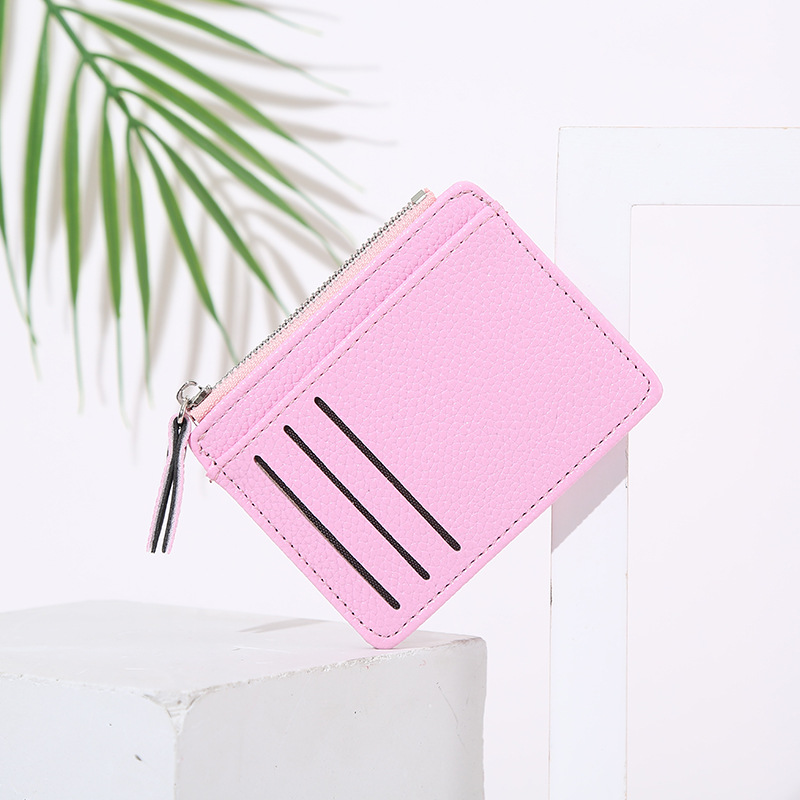 Kartenetui mit Reißverschluss für Damen ⎜ Kompakte Brieftasche mit Fächern für Karten und Münzen