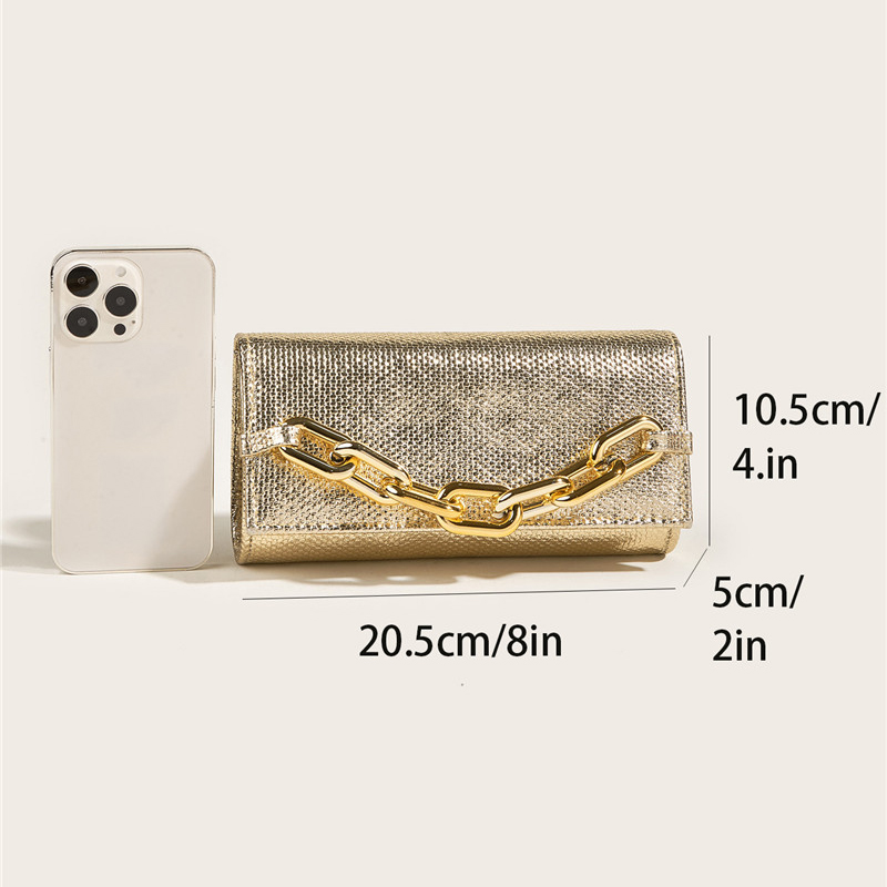 Handtasche für Damen ⎜ Elegante Clutch mit Schlangenhaut-Muster und Kettenriemen für Abendveranstaltungen